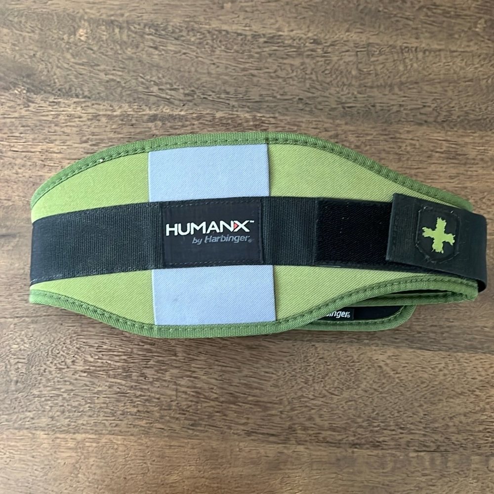 Harbinger Humanx weightlifting belt, M, Olive Green, excellent condition!